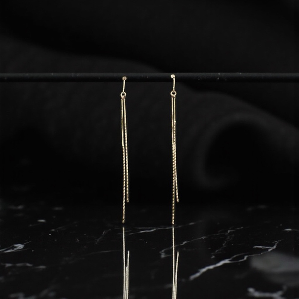 Elegant Silver Wire Drop Earrings